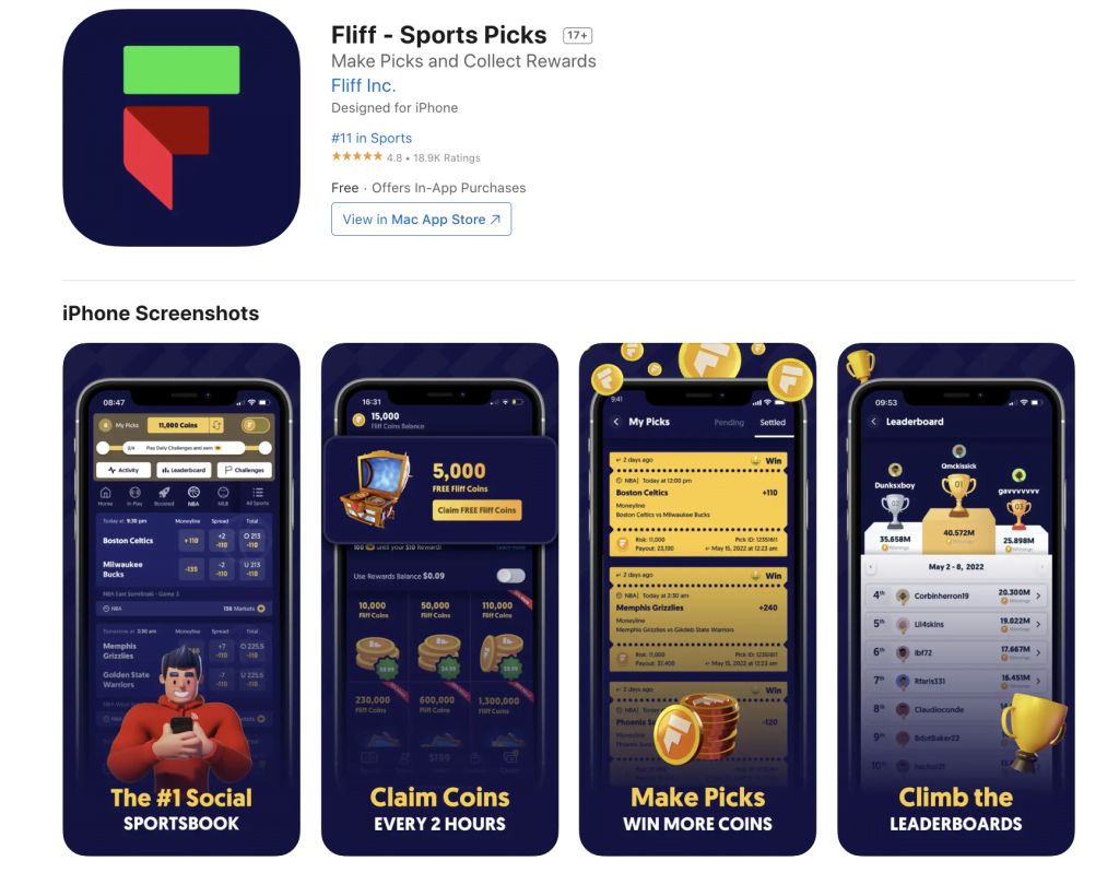 Fliff App Store screenshot
